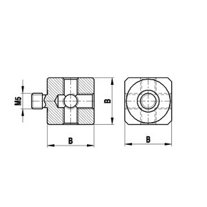 A-5004-2109 M5 titanium cube, with screwset, 31.5 g, for Zeiss Applications